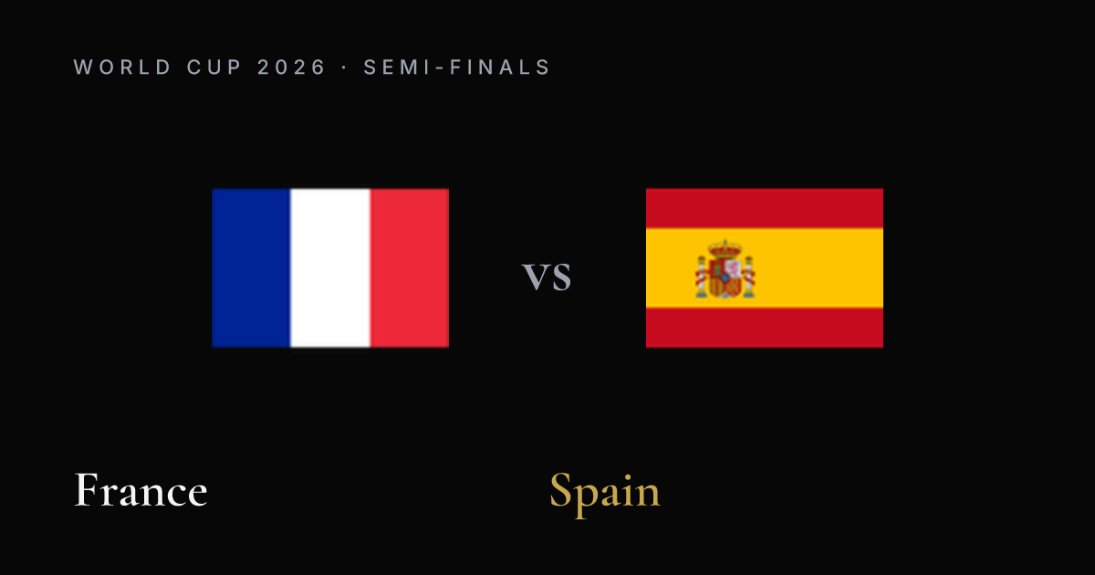 France vs Spain — World Cup 2026 Semi-finals