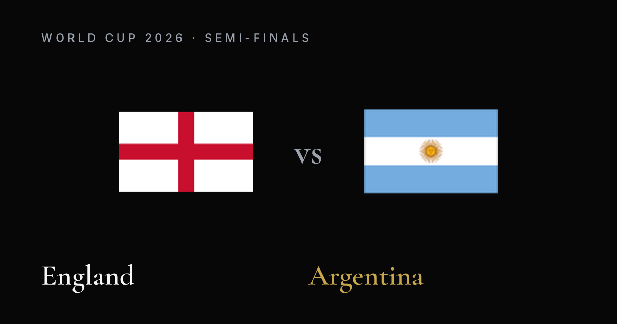 England vs Argentina — World Cup 2026 Semi-finals