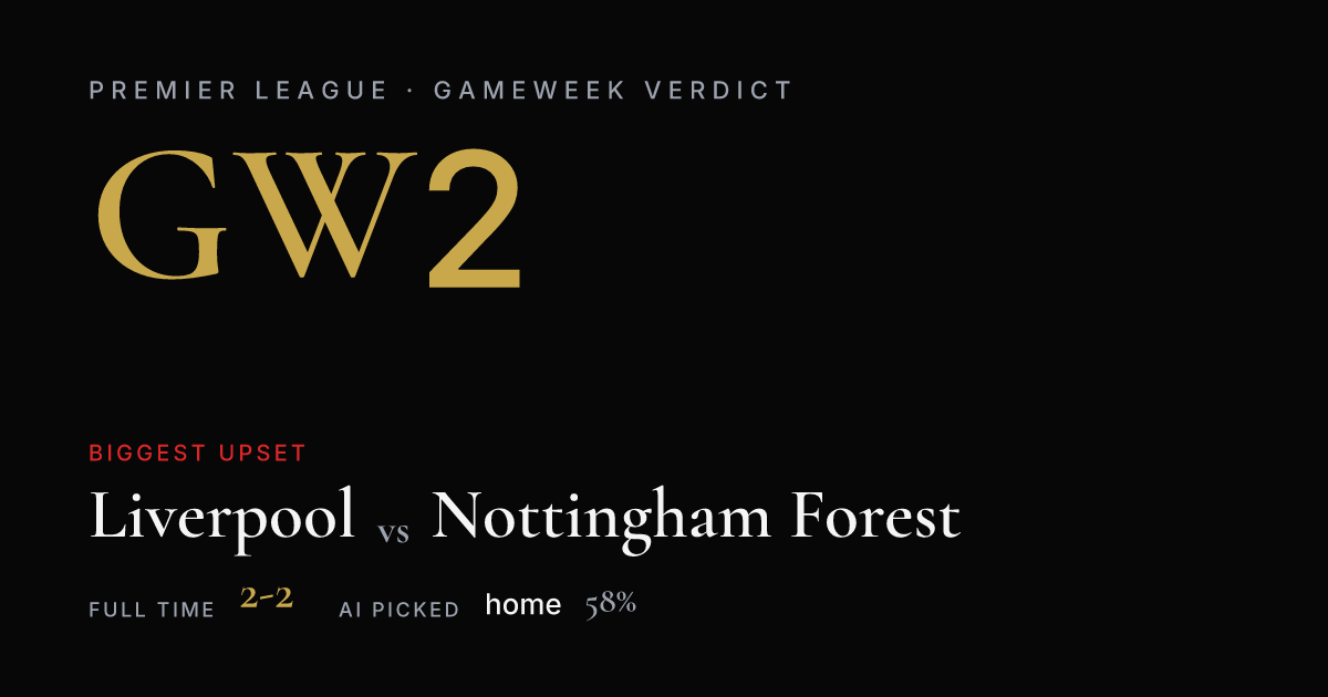 Gameweek 2 Verdict — FootyPulse