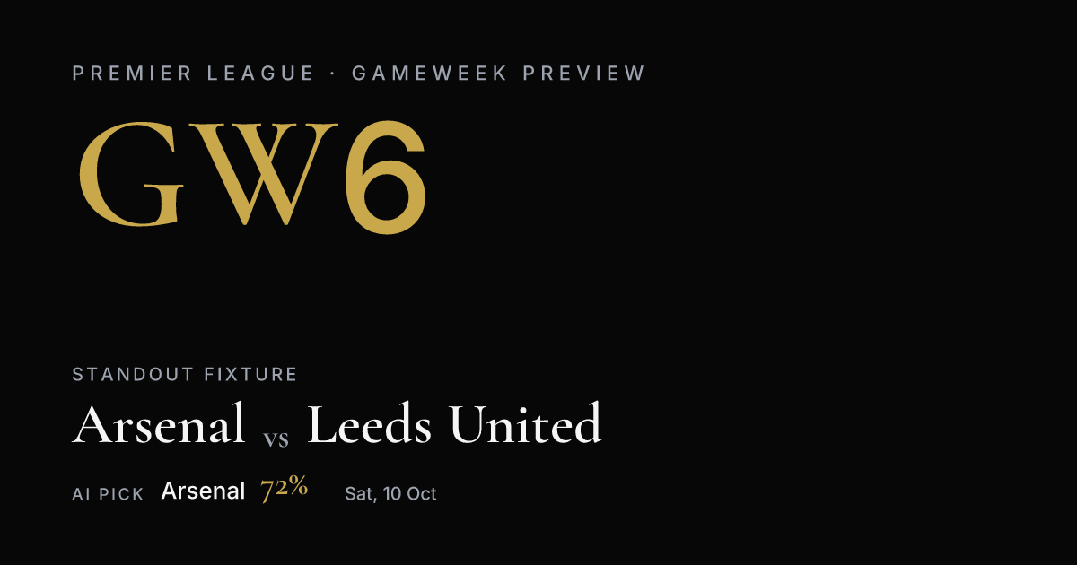 Gameweek 6 Preview — FootyPulse